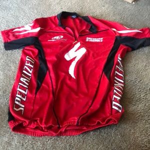 Red racing bike jersey